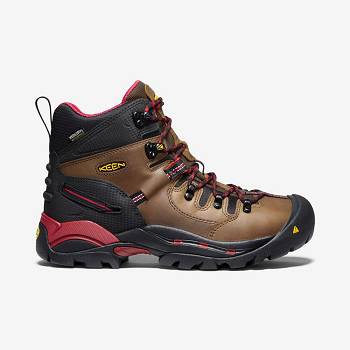 KEEN Férfi Pittsburgh 6" (Steel Toe) Munkavédelmi Bakancs Barna / Piros